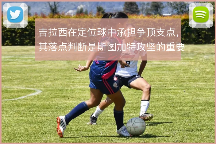 吉拉西在定位球中承担争顶支点,其落点判断是斯图加特攻坚的重要倚仗